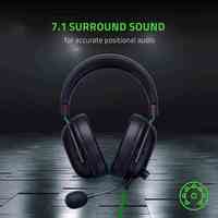 Casque de jeu filaire Razer Blackshark V2 X avec réduction active du bruit, transducteur dynamique, son surround 7.1, commande tactile pour téléphone mobile