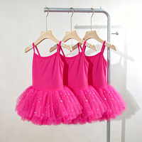 Nouvelle arrivée, tutu de danse pour filles, maille brillante fuchsia, vêtements d'entraînement pour enfants, ballet