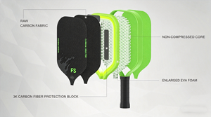 Raquette de pickleball TITAN1.0 approuvée USAPA, durable, verte/rose/bleu clair, génération 3, 16 mm, en fibre de carbone et titane, pour l'entraînement - Product Image 6