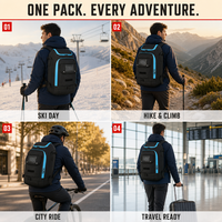 Sac à dos de ski et de randonnée OEM ODM grande capacité pour sports de plein air, voyage, cyclisme, avec bretelles rembourrées, logo personnalisé, vente en gros
