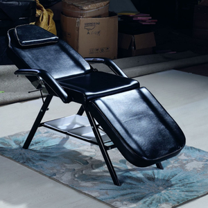 <span class=keywords><strong>Table</strong></span> de <span class=keywords><strong>massage</strong></span> portable moderne en acier inoxydable, pliable, inclinable et réglable pour le soin du visage - Product Image 4