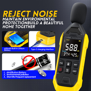 Fnirsi FDM01 Sonomètre numérique portable 30~130 dB Instrument de mesure audio Instrument de mesure du bruit Sonomètre - Product Image 6