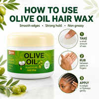 Cire coiffante à l'huile d'olive 200 ml de notre marque, transparente, sans silicone, brillance et tenue forte, gel coiffant à l'huile d'olive pour le coiffage des cheveux