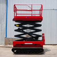 Plateforme élévatrice à ciseaux tout-terrain sur chenilles en caoutchouc, automotrice, avec plateforme extensible 6m 8m 10m 12m