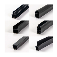 Tira de sellado moderna negra de PVC para puertas de ducha, junta de vidrio en forma de H para puertas correderas sin marco de 6/8/10 mm, burlete.