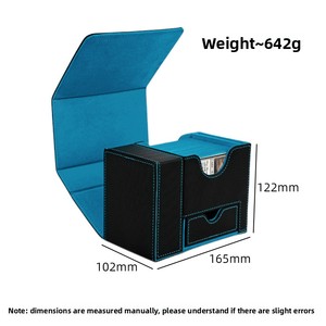 Boîte de rangement pour cartes à collectionner avec fenêtre, en cuir PU, <span class=keywords><strong>Dice</strong></span> Tower, capacité 120+, pour Commander Game <span class=keywords><strong>King</strong></span> - Product Image 2