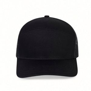 Blank Snapback Sports Gorras Trucker Baseball Cap 7 Panel Golf Custom Logo <b>Flat</b> Brim Mesh Trucker <b>Hat</b> for Man - Product Image 3