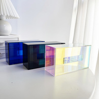 Boîte à mouchoirs en acrylique personnalisée, moderne, colorée, transparente, rectangulaire, porte-serviettes, organisateur de table