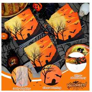 Juego de Vajilla para Fiestas, 144 Piezas, Platos y Servilletas de Halloween con Vasos de Calabaza y Cubiertos (Para 24 Personas) - Product Image 4