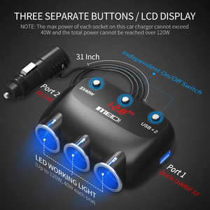 Hot Bán Thiết Bị Chuyển Mạch 5V 3.1A Kép 2 Usb 3 Xì Gà Nhẹ Hơn Ổ Cắm Xe Charger Splitter Adapter - Product Image 5