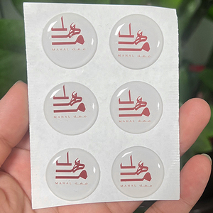 Durable UV Resistant Self-adhesive Custom <b>Logo</b> Printing 3D Crystal Clear Resin Dome Label Decoration Epoxy <b>Sticker</b> - Product Image 4