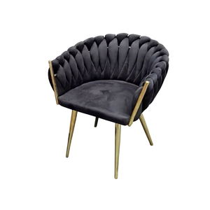 Velvet Accent <b>Chair</b> Tufted Upholstered Shell Armchair Metal Leg Side <b>Chair</b> for Living Room Hotel Lounge - Product Image 4