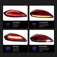 Nouvelles feux arrière LED rouges de luxe 6000K pour Panamera 2010-2016 avec clignotants séquentiels Plug & Play 55W 100% Compatibilité