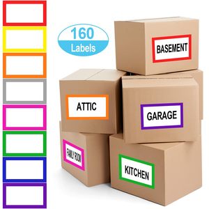 Large Blank <b>Moving</b> <b>Box</b> Labels 160 Sheets 8 Color Coding Stickers For Home Kitchen Storage <b>Box</b> Organization - Product Image 2