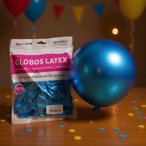 Party Love Latex <b>Balloons</b> 50cm Blue Metallic R12 Party Decoration - Product Image 2