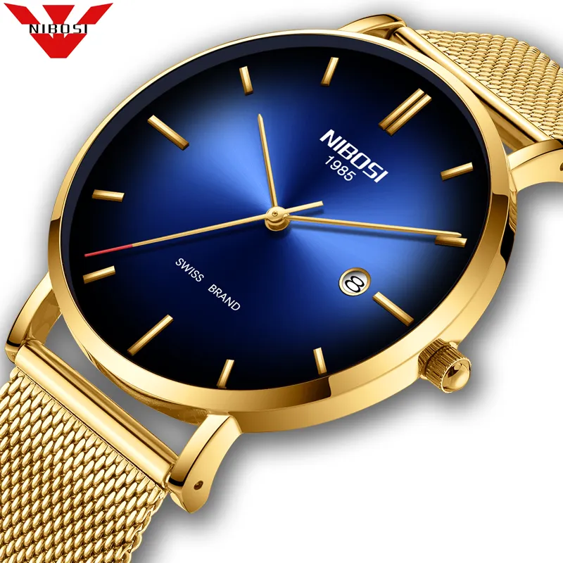 NIBOSI Watch Men Simple Fashion Brand Quartz Watch Luxury Creative Waterproof Date Casual Men Watches Relogio Masculino