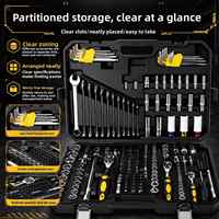 Ensemble d'outils à cliquet de 222 pièces, clé à douille, 72 dents, acier au chrome-vanadium, kit d'outils de mécanicien, coffret rigide pour réparation automobile