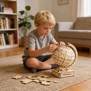 <span class=keywords><strong>Globe</strong></span> <span class=keywords><strong>terrestre</strong></span> rotatif créatif personnalisé, nouveau et tendance, casse-tête en bois <span class=keywords><strong>3D</strong></span>, <span class=keywords><strong>puzzle</strong></span> éducatif pour enfants et adultes, ornement de bureau, jouet artisanal DIY - Product Image 5