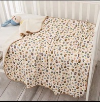 Couette pour enfant en gaze de coton pur 4 couches personnalisée, imprimé arc-en-ciel, douce, respirante, en mousseline froissée, pour berceau et chambre de bébé, vente en gros