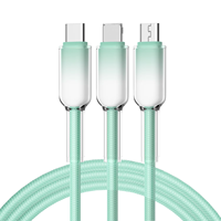 Câble USB 3 en 1 en nylon tressé, charge rapide, chargeur super rapide, câble micro type C pour Xiaomi, pour téléphone Samsung