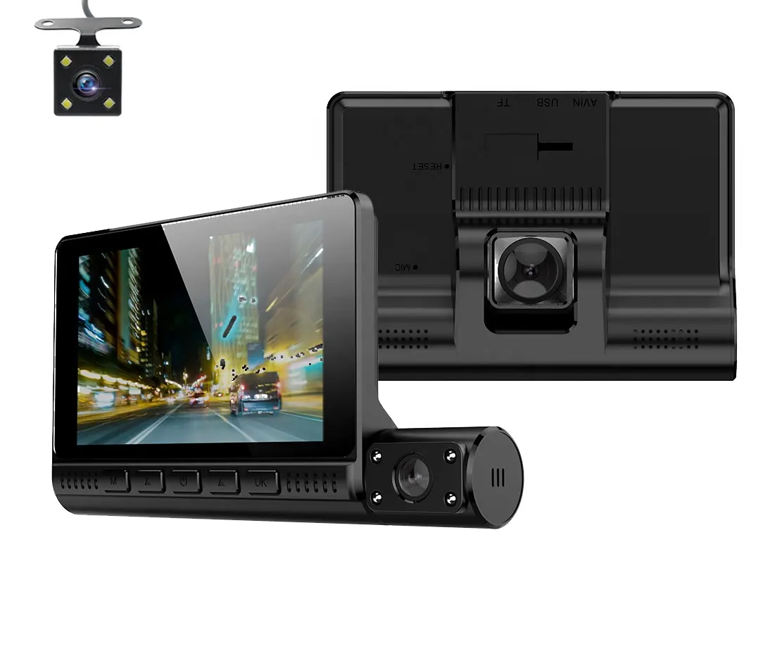 Three Triple Triple Lens Hd Car Camera Front Rear Video Recorder 360 Dashcam For Car