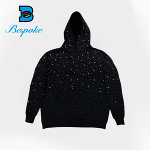 Rhinestone 100% Cotton Blank <b>Hoodies</b> <b>Men</b> Custom Embroidery Logo <b>Men</b> <b>Thick</b> Unisex French Terry Oversized <b>Hoodies</b> - Product Image 1