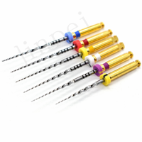 Juego de 6 limas endodónticas rotatorias Jinpei NiTi Gold de gran conicidad SX-F3 activadas por calor para conductos radiculares