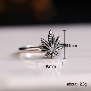 Maple Leaf Pattern Mini Women Ring Unique Craft Design Daily Stackable All-match Pinky Finger Jewelry Gift - Product Image 3