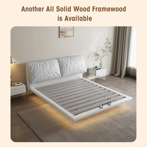Fabbrica di lusso italiano minimalista in legno massello struttura moderna <span class=keywords><strong>camera</strong></span> <span class=keywords><strong>da</strong></span> <span class=keywords><strong>letto</strong></span> <span class=keywords><strong>mobili</strong></span> di alta qualità sospesa in pieno doppio <span class=keywords><strong>letto</strong></span> king size - Product Image 5