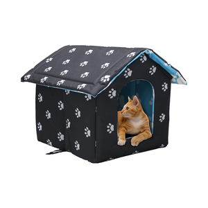 Casa para gatos al aire libre impermeable resistente a la intemperie cama aislada para mascotas para gatos salvajes perros para clima cálido cojines individuales - Product Image 1