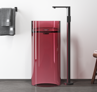 Lavabo autoportant moderne et classique Lavabo de salle de bain transparent en résine de cristal rouge clair pour hôtel
