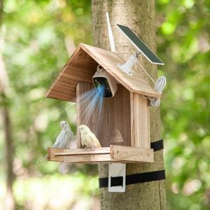 Mangeoire à oiseaux intelligente avec caméra à énergie solaire, mangeoire extérieure pour caméra d'observation des oiseaux avec caméra 200W 1080P, étui alimentaire 3,5 L, 128G SD - Product Image 1
