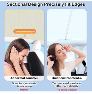 Vente en gros d'accessoires d'intérieur de voiture pare-soleil de toit ouvrant rétractable pliable pour <span class=keywords><strong>Tesla</strong></span> Model 3/y 2021 <span class=keywords><strong>2022</strong></span> 2023 pare-soleil de toit - Product Image 2