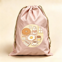 Sac de sport vierge en non-tissé avec cordon de serrage, personnalisable, motif dessin animé, recyclable, sac à dos à cordon, impression facile du logo, grande capacité, pour voyage et chaussures
