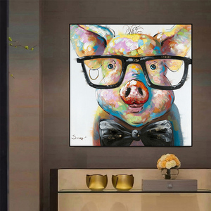 Quadro con maialino che indossa occhiali per la cameretta dei bambini, <span class=keywords><strong>poster</strong></span> artistici da tagliare - Product Image 3
