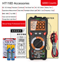 Multimètre numérique intelligent True RMS LCR AC/DC NCV Continuité Maintien des données 6000 Comptes 10A Testeur de batterie 4 chiffres Mini Portable