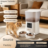 Distributeur automatique intelligent de nourriture pour animaux de compagnie, avec caméra intégrée haute capacité et vidéo à distance, pour chats et chiens