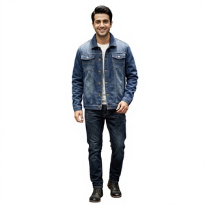 Pakistan Suppliers Men's Long <b>Denim</b> <b>Jacket</b> <b>Custom</b> Stand Collar OEM Washing Manufactured 100% Cotton Fabric Windproof Vintage - Product Image 1