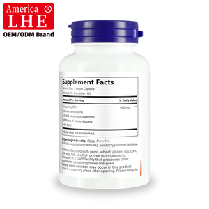 อาหารเสริมสลิปเปอร์อีม ได้รับการรับรองมาตรฐาน GMP ปราศจาก GMO ปราศจากกลูเตน ช่วยสุขภาพลำไส้และการย่อยอาหาร 400 มก. 120 แคปซูลสลิปเปอร์อีมสำหรับผู้ทานมังสวิรัติ - Product Image 2
