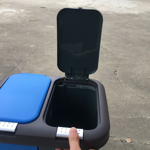 Contenedor de basura de plástico silencioso para interiores, de 20L, para residuos húmedos y secos, con accionamiento a pedal; Contenedor de basura de 40L con doble apertura y accionamiento manual. - Product Image 3