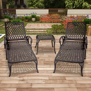 Sillón de aluminio fundido marrón para patio exterior - Product Image 3