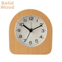 Horloge de table silencieuse de haute qualité en bois de hêtre avec affichage à aiguilles en quartz moderne pour la maison