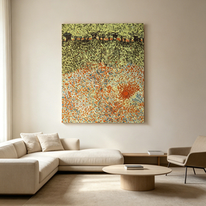 Tableau d'art mural décoratif neutre et doux, impression champêtre de fleurs sauvages, peinture à l'huile, pour la décoration intérieure de la maison et des hôtels - Product Image 1