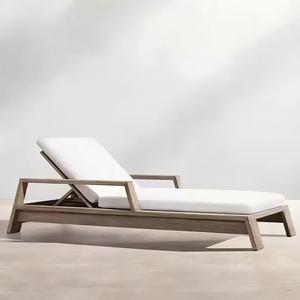 Modern Villa Outdoor Lounger Chair Hotel Outdoor Comfortable Teak Sun Lounger Resort Swimming Pool Lounger Chair Beach Furniture - Product Image 2