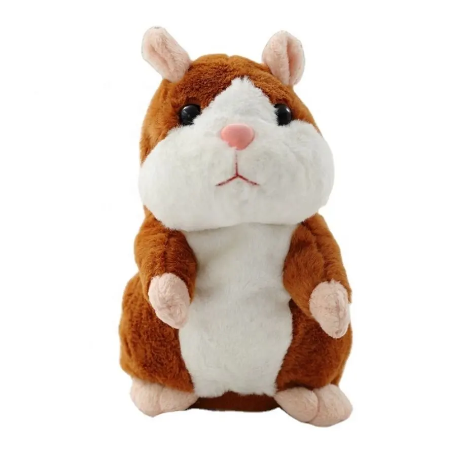 Jouet en peluche souris, personnalisé, vente en gros, jouets souples de marche, répétition électronique, hamster parlant