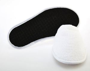 Chaussons de bain personnalisés blancs à bout ouvert, confortables et doux, pour hôtel, jetables, avec logo et matériau personnalisés - Product Image 2