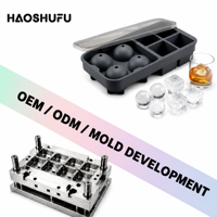 Moule à glaçons sphériques sur mesure OEM, grand format, transparent, en silicone, avec couvercle, pour whisky, cocktails et bourbon