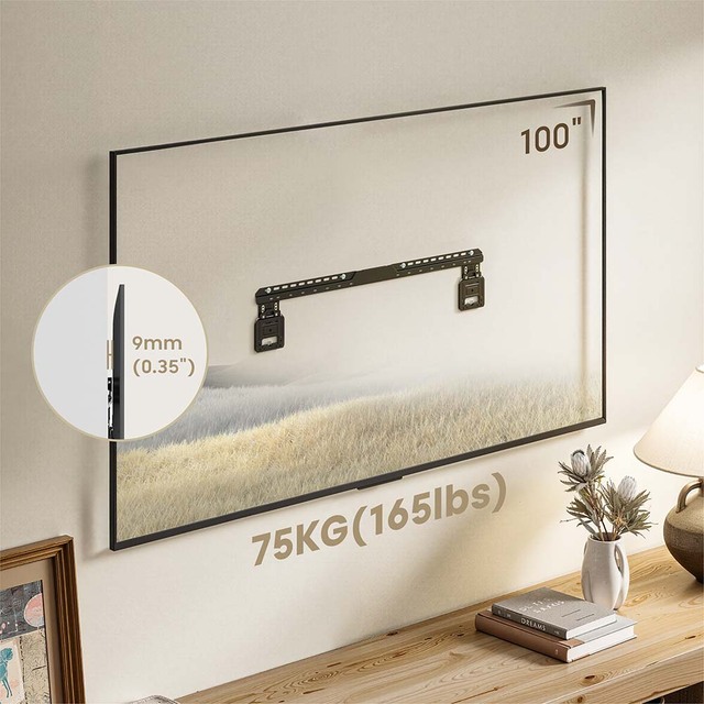 LED21-86 75kg 50'' - 100'' Ultra Slim Steel Fixed TV Wall Mount Vesa 850x800 Large Size TV Bracket Hanger for Home Office Set