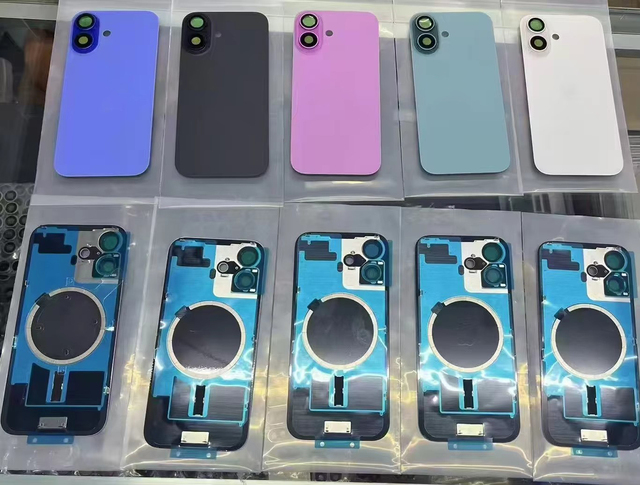For IPhone16 Back Housing Mobile Phone Battery Cover Middle Frame and Chassis Assembly Replacement with Bar Design