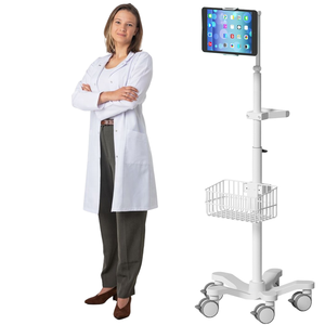 Hot-selling Medical Monitoring <b>Portable</b> Movable Metal <b>Trolley</b> Cart- Central Lock Silent Wheels Modern Design Hospital Clinic - Product Image 1